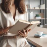 business woman reading for career growth